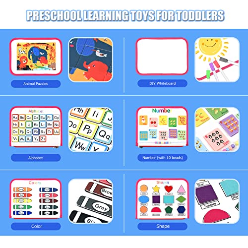 Busy Board Montessori Toys For Toddlers Sensory Toys Gifts For 1 2 3 4 5 6 Year Old Girls Boys Preschool Educational Learning Toys Activity Board For Fine Motor Skills Kids Airplane Car Travel Toys