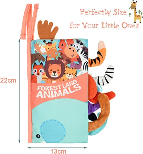 Vicloon Baby Soft Books, Baby Cloth Book, Crinkle Sensory Touch and Feel Book, Early Learning Babies First Books Quiet Books for 0-3 Year Old Toddlers Kids for Education Intelligence Development