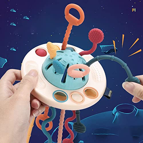 Goorder Montessori Toys for 1 Year Old, Baby Sensory Toys Pull String Early Development Activity Toy for Toddlers, Food Grade Silicone Baby Travel Toys for 1 2 3 4 Year Old Boys Girls