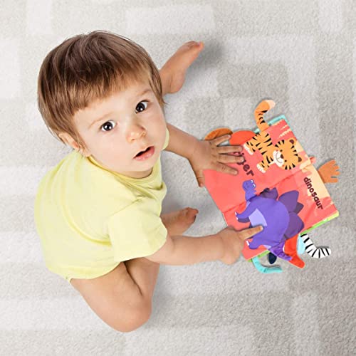 Vicloon Baby Soft Books, Baby Cloth Book, Crinkle Sensory Touch and Feel Book, Early Learning Babies First Books Quiet Books for 0-3 Year Old Toddlers Kids for Education Intelligence Development