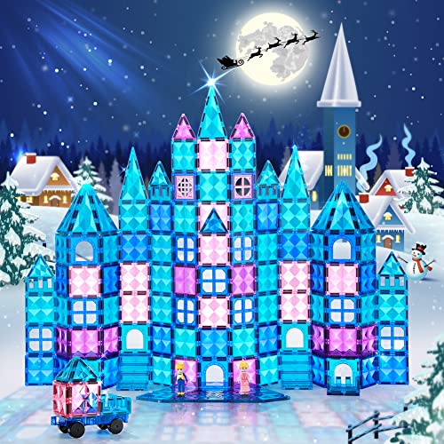 Magnetic Building Blocks 52 pcs,Kids Toys for 2 3 4 5 Year Old Boys Girls with Strong Magnet,Magnetic Tiles for Princess Pretend Play Games and Early Development Gift for Girls Boys Age 3 4 5 6 7 8 9