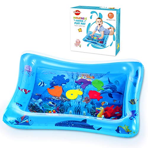 VATOS Tummy Time Water Mat Inflatable Baby Water Play Mat for Kids Perfect Sensory Toys for Baby Early Development Activity Centers for Infants & Toddlers 3 6 9 Months Newborn Girls Boys