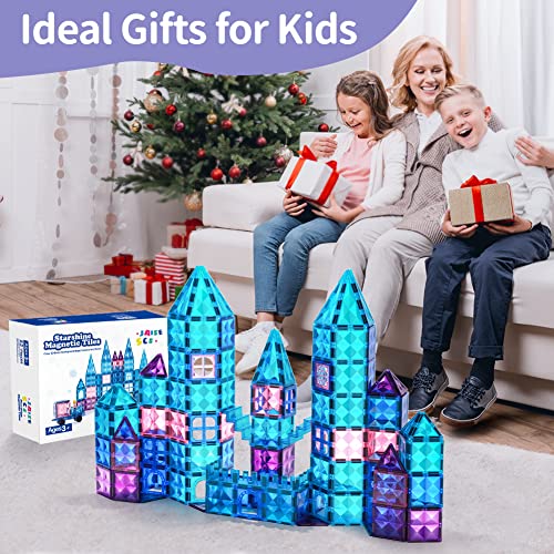 Magnetic Building Blocks 52 pcs,Kids Toys for 2 3 4 5 Year Old Boys Girls with Strong Magnet,Magnetic Tiles for Princess Pretend Play Games and Early Development Gift for Girls Boys Age 3 4 5 6 7 8 9