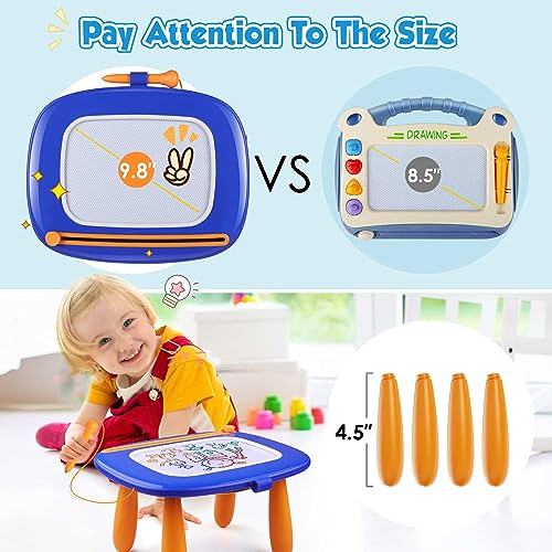 Smasiagon Magnetic Drawing Board for Kids, Toddlers Boy Toys Age 1 2 3, Colorful Erasable Magna Doodle Pad Early Education Learning Development Toy for 18+ Month Old Boys Birthday Gifts, Navy Blue
