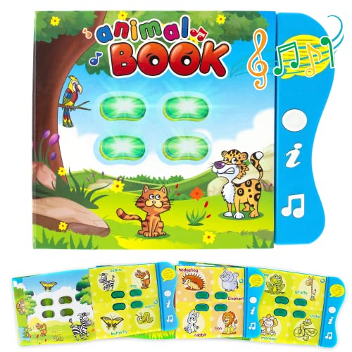 Boxiki kids Animal Learning Sound Book Activity Book for Toddlers 12-18 Months and Early Baby Development. Electronic Animal Book, Play Music, Learn Animal Names, Sounds for Babies 1-2 Years Olds