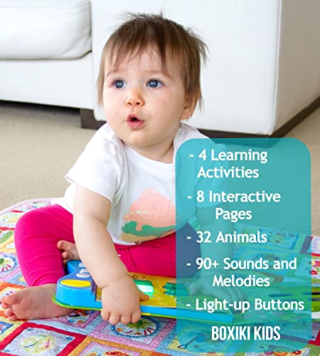 Boxiki kids Animal Learning Sound Book Activity Book for Toddlers 12-18 Months and Early Baby Development. Electronic Animal Book, Play Music, Learn Animal Names, Sounds for Babies 1-2 Years Olds