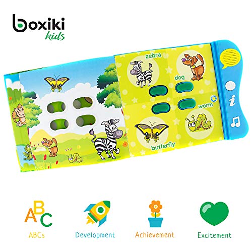 Boxiki kids Animal Learning Sound Book Activity Book for Toddlers 12-18 Months and Early Baby Development. Electronic Animal Book, Play Music, Learn Animal Names, Sounds for Babies 1-2 Years Olds