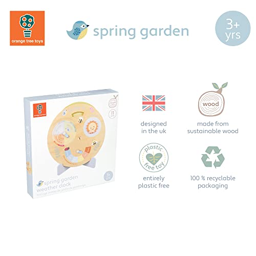 Kids Weather Clock, Wooden Teaching Clock – Magnetic Clock Weather Station, Wooden Early Development & Activity Toys for Girls and Boys, Toddler Toys – Kids Calendar Clock by Orange Tree Toys