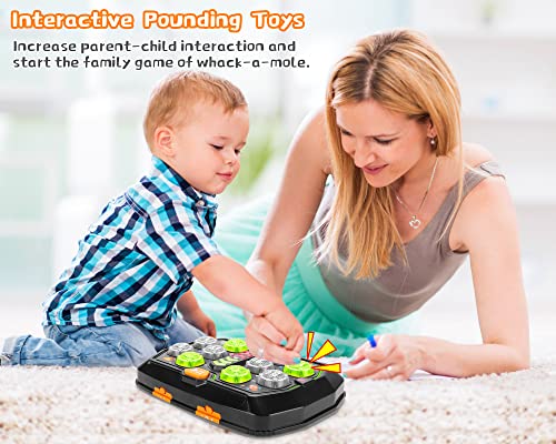 Toys for 3 Year Old Boys - Whack A Mole Game for Toddlers Interactive Kids Toys 1 2 3 4+ Year Old Boys Girls Sound Toys with Light Early Development Activity Games Montessori Gift Pounding Toys