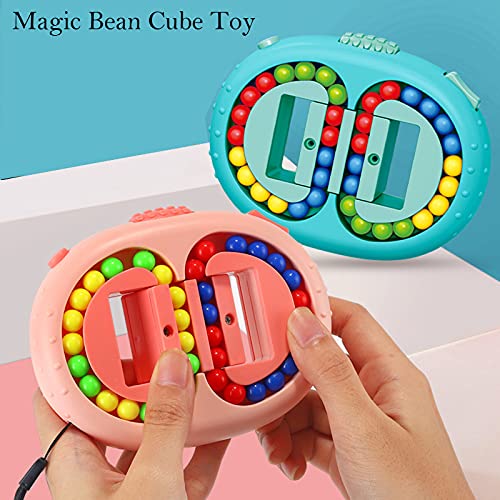 Magic Bean Rotating Cube Toy,Fidget Toy Spinner Ball Sorting Game Puzzle Brain Training Handheld Spinning Decompression Toy,Jigsaw Bean Toy Gifts for Kids,Teens,Adults Rotating Finger Cube Toy