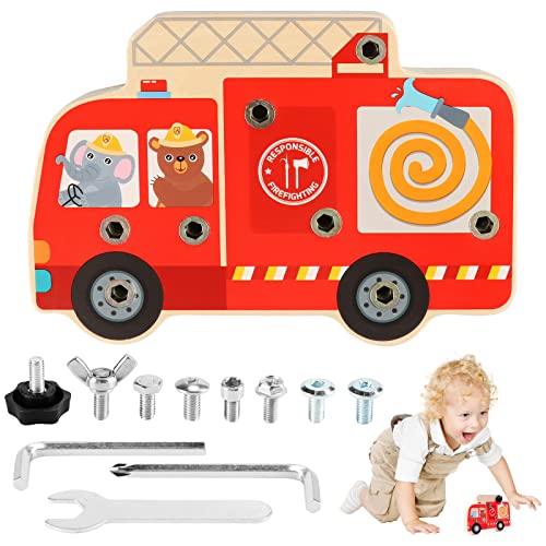 Montessori Toys for 3 4 5 Year Old,Montessori Screwdriver Board, Kids Wooden Toys,Educational Learning Toys Screw Board Wood Screw Board Pedagogical Skill Toy Early Development & Activity Toys