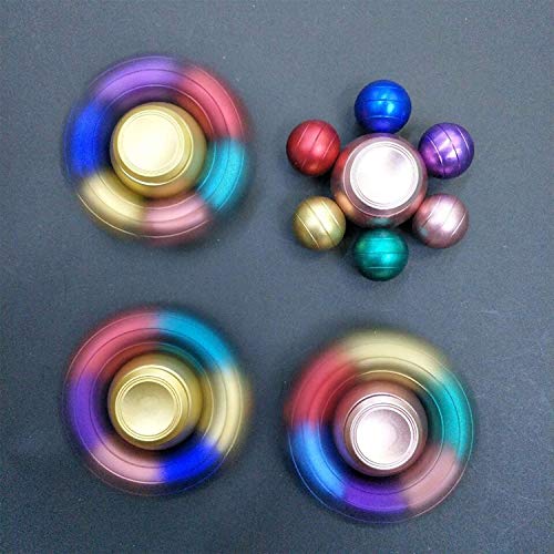 Rainbow Fidgeting Dragon Ball Fidget Hand Spinner Metal Spinning Top AnAnxiety Focus Stress Relief Figit Toys Finger Fingertip Gyro Stress Relief Xmas Birthday Party Favors Gifts for Kids Adults