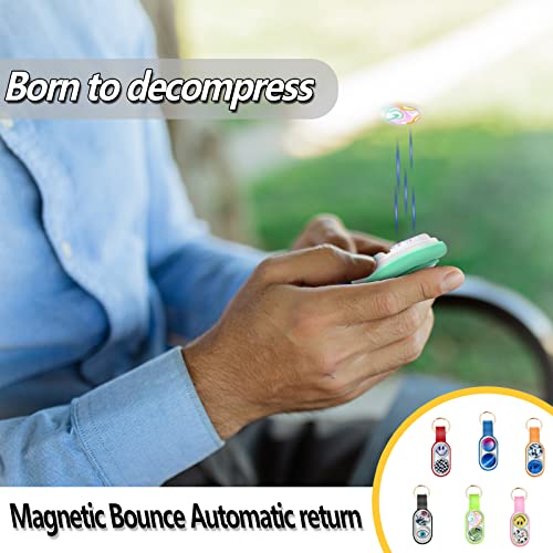 Magnetic Buckle Fidget Toy,Magnetic Fidget Toy Keyring,Finger Magnet Fidget Decompression Toy,Magnetic Ckate Sensory Flip Click Clack Push Keychain Fidget Toys Pack Gift for Kids Adults