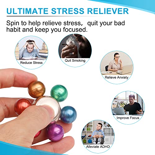 Rainbow Fidgeting Dragon Ball Fidget Hand Spinner Metal Spinning Top AnAnxiety Focus Stress Relief Figit Toys Finger Fingertip Gyro Stress Relief Xmas Birthday Party Favors Gifts for Kids Adults