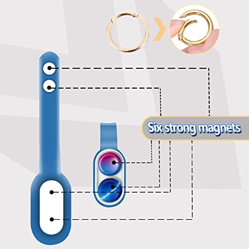 Magnetic Buckle Fidget Toy,Magnetic Fidget Toy Keyring,Finger Magnet Fidget Decompression Toy,Magnetic Ckate Sensory Flip Click Clack Push Keychain Fidget Toys Pack Gift for Kids Adults