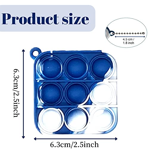 Yeefunjoy 12PCS Mini Pop Fidget Toys Pack Party Favours, Mini Pop Fidget Toy Keychain Bubble Sensory Toy, Push Stress Relief Finger Toys, Anti Anxiety Mini Keyring Keychain Toy Set for Adults Kids