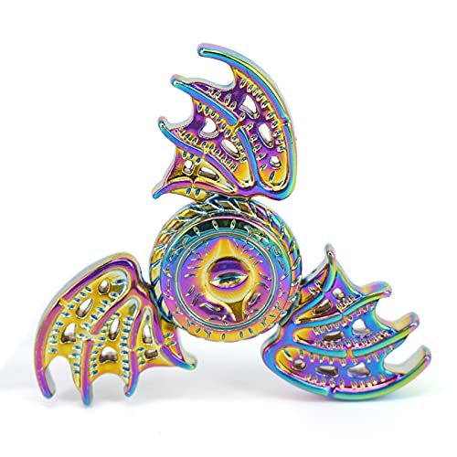 Multibao Fidget Finger Spinner Hand Spin Rainbow Cool Dragon Eye Wing Metal Focus Stainless Steel Fingertip Gyro Stress Relief Toy Party Birthday Gift for Kids and Adults…