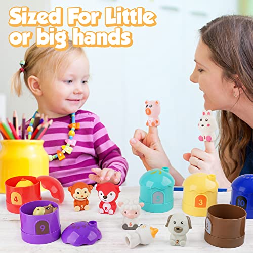 Dreamon Farm Animals Stacking Toys, Montessori Toys Learning Resource for Toddlers, Matching Counting Colour Sorting Toys, Early Development & Activity Toys for Preschool Kids 1 2 3 Years Old