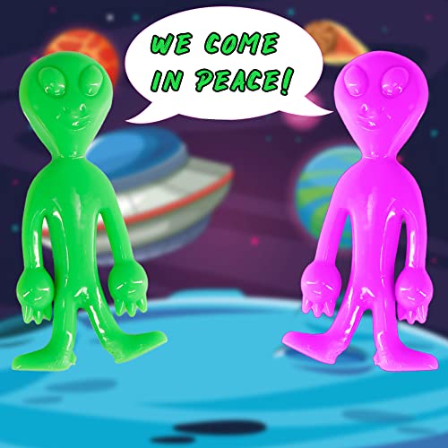 D.A.Y. Republic 1pcs Catapult Alien Flik’n Fun Flying Finger Toys, Stretchy Rubber Flick Aliens, Slingshot Shooting Game for Kids & Adults, Stress Relief Fidget Toy, Party Favours