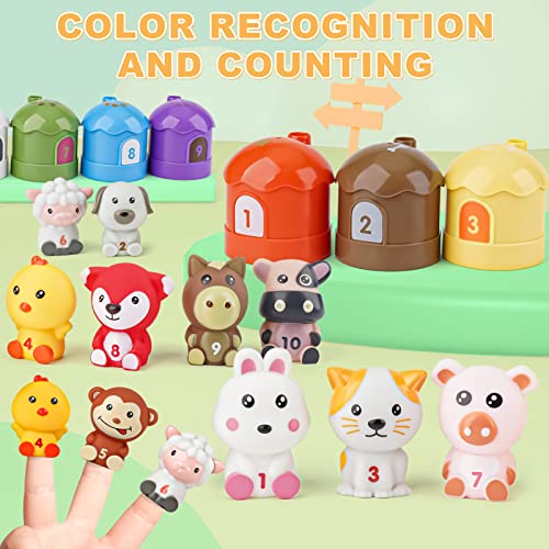 Dreamon Farm Animals Stacking Toys, Montessori Toys Learning Resource for Toddlers, Matching Counting Colour Sorting Toys, Early Development & Activity Toys for Preschool Kids 1 2 3 Years Old