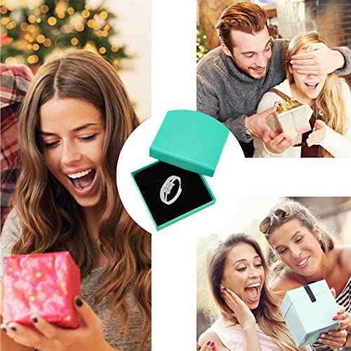 Anxiety Ring,Silver Zirconia,Spinner Fidget,Women Adjustable Stress Reliever With Jewellery Box,Jewelry,Love Girls,Thumb,Daughter Mood Gifts Finger toys Personalised Friendship,for Kids,ladies,Mother