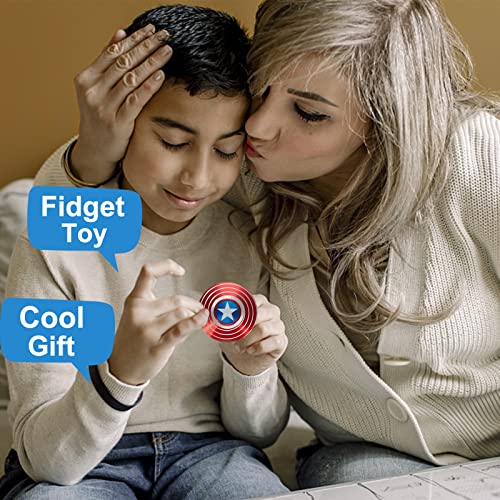 Superhero Fidget Spinners Toys Pack for Kids Adults, Metal Finger Hand Spinner Gadget for Stress Relief, Birthday Gifts Bag Fillers Party Favor Classroom Prizes Superhero Toy for Age 5 6 7 8 9