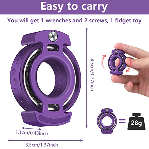 Aolcev Fidget Spinner Fidget Toy Hand Spinner Stainless Steel Metal 1-3 Min Rotating Fidget Sensory Toy Handheld Fidget Toys Finger Gyro Toy EDC Focus Anxiety Stress Relief Toys for Kids Adults Purple