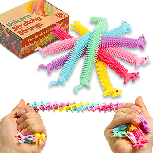 Sensory Fidget Stretchy String, Stress Relief String Toys for Kids and Adults, 6 Pcs Strings Against Anxiety, Fidgeting, Therapeutic Anxiety Reliever for Kids with Autism, ADD, ADHD (unicorn)