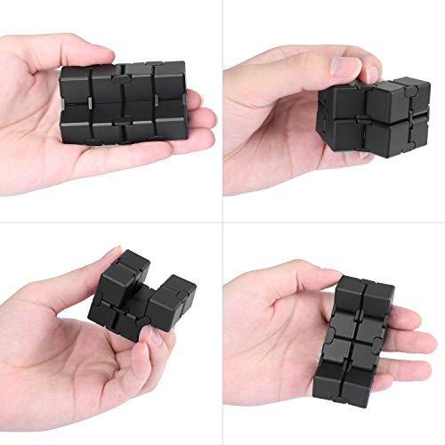 Infinity Cube 2 PCS Fidget Cube Puzzle, 3D Fidget Controller Pad Toy For Kids Adults, Fidget Chain Stress Anxiety Relief for Mini Gadget Desk Fidget Finger Toys for Killing Time