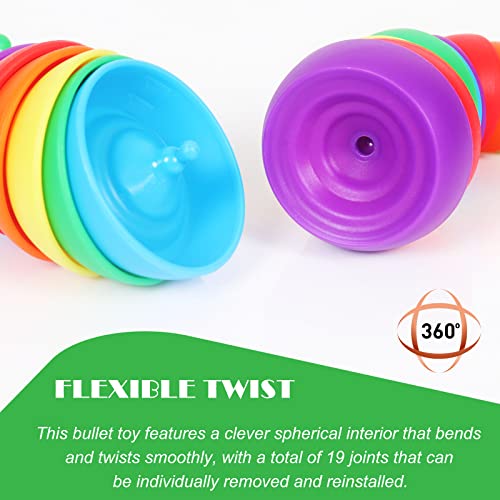 Fidget Slug Sensory Toys Articulated Fingers 3D Slug Fidget Toy Anxiety Stress Reliever Office Desk Toy Flexible Stretch Stim Twisted Rainbow Slug Toy Fun Educational Toys Gift for Kids Children Adult