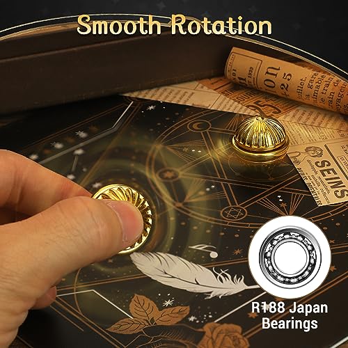 Golden Fidget Spinner Metal Fingertip Gyro Fidget Ball Toy for Fans of Magical World, Finger Hand Spinner Birthday Gift for Kid Adult, Small Desk Sensory Stress Relief Toy