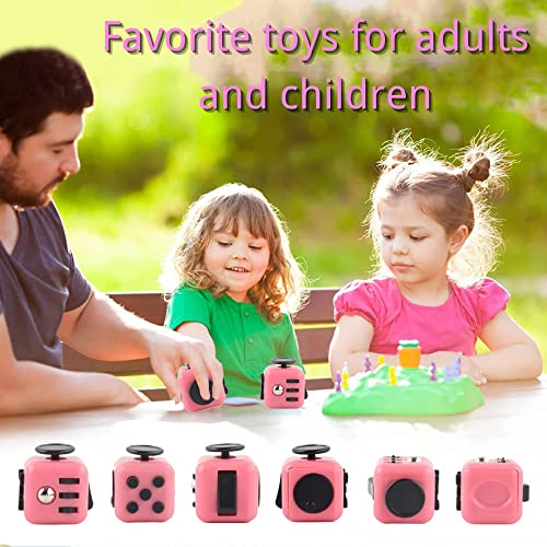 Yeefunjoy Fidget Toy Cube Toy Finger Toy, Fidget Toy Stress Relief and Anti-anxiety Toy With 6 Different Sides, Children Desk Toy Relieve Toy Office Classroom Toy Gift for Adults & Kids (pink)