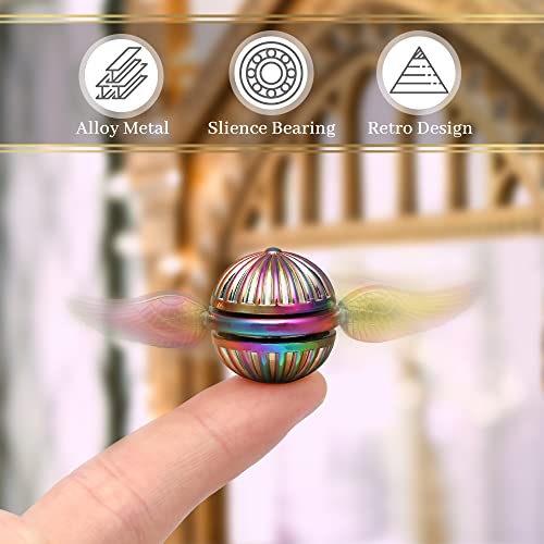 Snitch Fidget Spinner Metal Toy for Kids & Adults - Cool Magic Wizardly World Orb Finger Hand Spinner Toys Fidgets - Best Gift for Sensory Anti Anxiety Stress Relief, Quiet Desk Toys