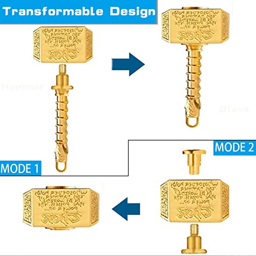 Thor Hammer Fidget Spinner Metal for Kids Adults, Fidgit Finger Hand Spinner Cube Blocks Chain Desk Spinning Top Toy For Home Office, Anti Anxiety Toy Fingertip Gyro Stress Relief