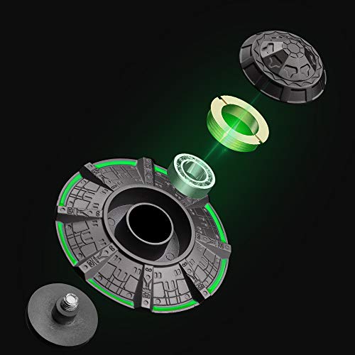 Spaceship Fidget Spinners Metal, Alloy UFO Model Finger Hand Spinner, Fidget Autism Sensory Gadget Toys, Anxiety Relief Toy for Kids & Adults, Luminous Night Effects, Portable Desk Office Toy