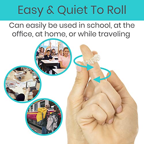 Vive Spike Fidget Rings (12 Piece) - Metal Spiky Fidget Band - for Anxiety, Stress Relief, Kids, Women, Men, Children - Silent Finger Massage Roller - for Acupressure, Home, School, Car and Travel