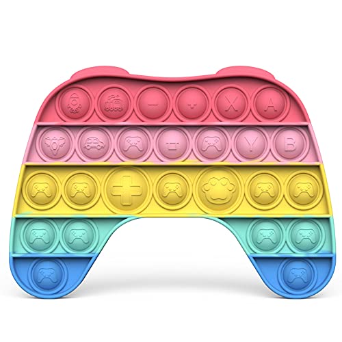 Bdwing Push it Pop Bubble Fidget Toy, Stress Relief Sensory Toys, Silicone jumbo Poppet Fidgets for Autism, Relieve Fatigue Finger Toys for Kids, Adults (Macaron-gamepad)