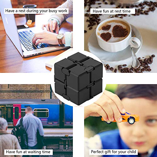 Infinity Cube 2 PCS Fidget Cube Puzzle, 3D Fidget Controller Pad Toy For Kids Adults, Fidget Chain Stress Anxiety Relief for Mini Gadget Desk Fidget Finger Toys for Killing Time
