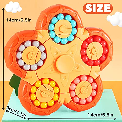 Steemjoey Magic Bean Rotating Cube, Hand Toy Jigsaw Puzzle Toy, Stress Relief Sensory Fidget Toy Sorting Brain Training Iq Games Cube Toy Finger Toy, Gift for Kids and Adults for Christmas Birthday