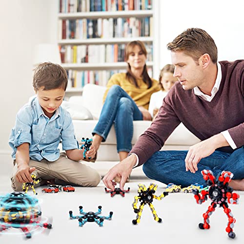6pcs Transformable Fidget Spinner Toy, Funny DIY Fingertip Spin Top Toys, Hand Finger Spinner Creative Fingertip Mechanical Gyro for Kids Adults, All Ages Sensory Fidget Toys