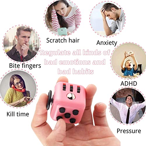 Yeefunjoy Fidget Toy Cube Toy Finger Toy, Fidget Toy Stress Relief and Anti-anxiety Toy With 6 Different Sides, Children Desk Toy Relieve Toy Office Classroom Toy Gift for Adults & Kids (pink)
