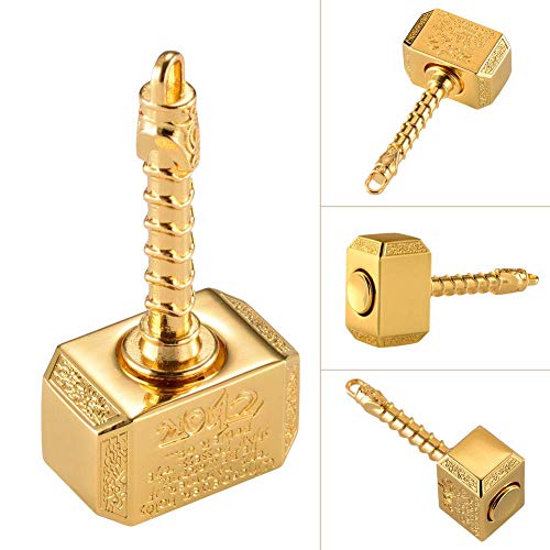 Thor Hammer Fidget Spinner Metal for Kids Adults, Fidgit Finger Hand Spinner Cube Blocks Chain Desk Spinning Top Toy For Home Office, Anti Anxiety Toy Fingertip Gyro Stress Relief