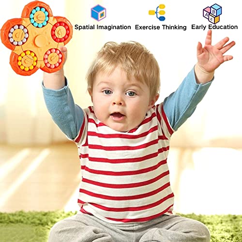 Steemjoey Magic Bean Rotating Cube, Hand Toy Jigsaw Puzzle Toy, Stress Relief Sensory Fidget Toy Sorting Brain Training Iq Games Cube Toy Finger Toy, Gift for Kids and Adults for Christmas Birthday