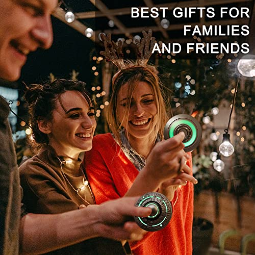 Spaceship Fidget Spinners Metal, Alloy UFO Model Finger Hand Spinner, Fidget Autism Sensory Gadget Toys, Anxiety Relief Toy for Kids & Adults, Luminous Night Effects, Portable Desk Office Toy