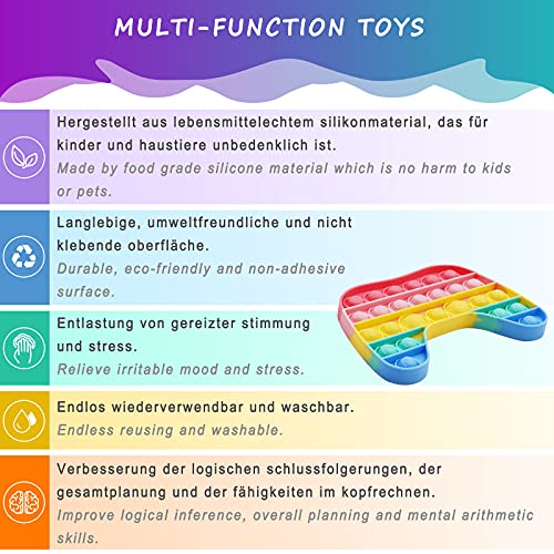 Bdwing Push it Pop Bubble Fidget Toy, Stress Relief Sensory Toys, Silicone jumbo Poppet Fidgets for Autism, Relieve Fatigue Finger Toys for Kids, Adults (Macaron-gamepad)