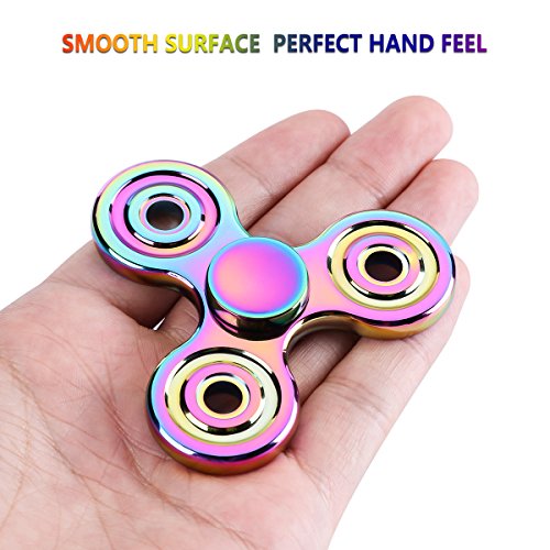 Vunake Fidget Spinner Hand Spinner Fidget Toys for Kids Adults Stainless Steel Bearing High Speed 2-5 Min Spins Precision Brass Tri Finger Gyro Toy EDC ADHD Focus Anxiety Stress Relief Sensory Toys