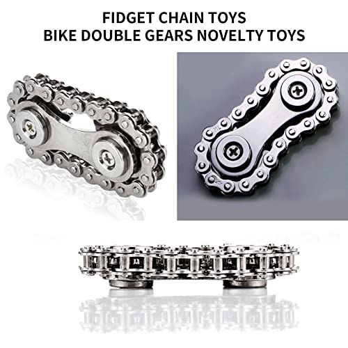 Fidget Chain Sensory Toys Autism-Single Finger Fast Bearings Bike Chain Gears Hand Fidget Spinner,Novelty Toys Used to Relieve Stress, Anxiety, Party Favors Gifts For Kids Adult ADD ADHD EDC