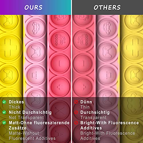 Bdwing Push it Pop Bubble Fidget Toy, Stress Relief Sensory Toys, Silicone jumbo Poppet Fidgets for Autism, Relieve Fatigue Finger Toys for Kids, Adults (Macaron-gamepad)