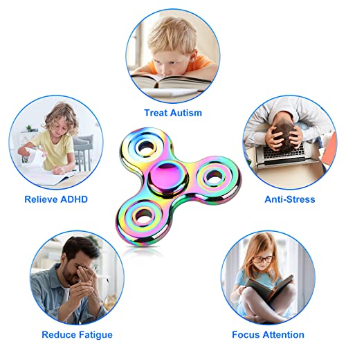 Vunake Fidget Spinner Hand Spinner Fidget Toys for Kids Adults Stainless Steel Bearing High Speed 2-5 Min Spins Precision Brass Tri Finger Gyro Toy EDC ADHD Focus Anxiety Stress Relief Sensory Toys