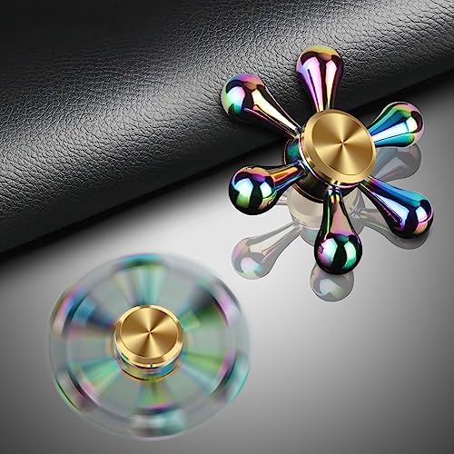 Vofolen Fidget Spinner Finger Hand Spinner Fidget Toy Durable Fast Bearing Precision Metal Fidget Spinners Novelty Toys Used to Relieve Stress Anxiety ADHD Party Favors Gifts For Kids Adult -Colorful